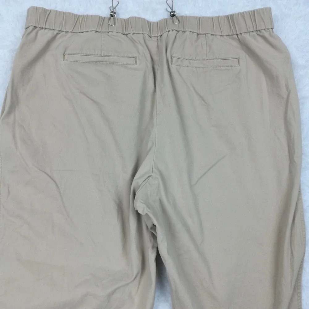 Lands End Womens Pants Capri Mid Rise Beige Pull On Elastic Waistband Plus 20W